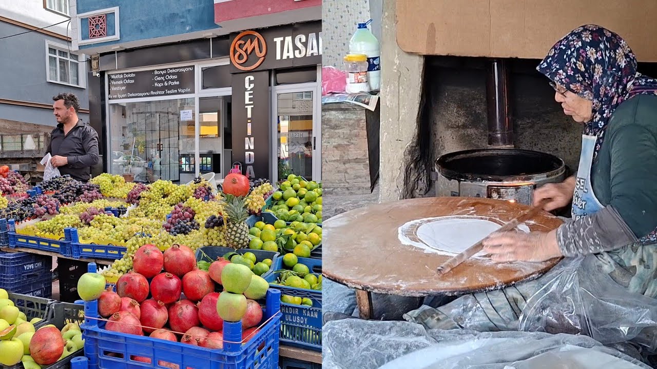 ODUN ATEŞİNDE ETLİ EKMEK TAŞKÖPRÜ SALI PAZARI SEBZE PAZARI 
