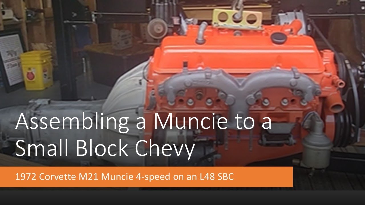 Assembling a Muncie M21 Transmission onto an L48 Small Block Chevy