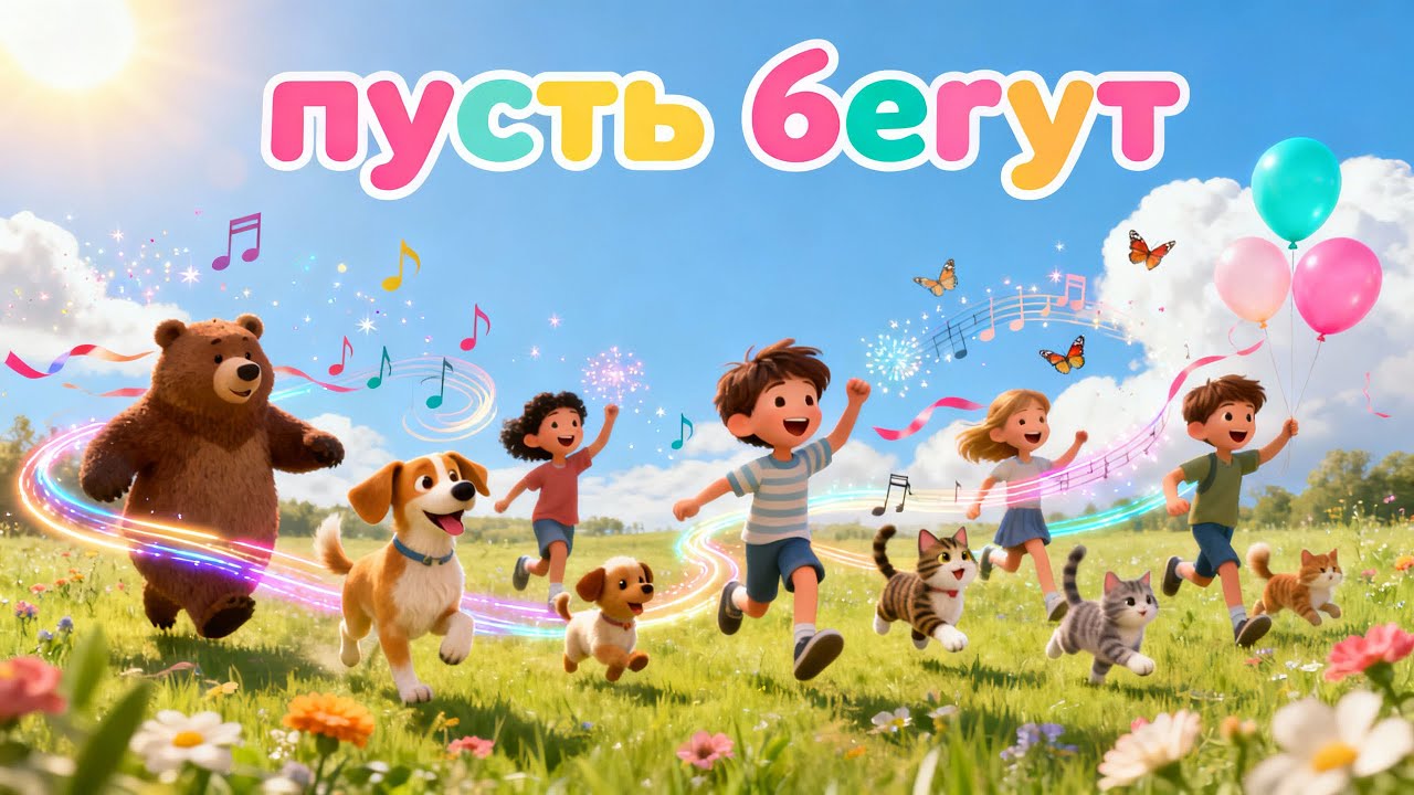 🌈🎉 Пусть бегут 🧒💃 | Весёлая детская песня для танцев и игр | Пусть бегут