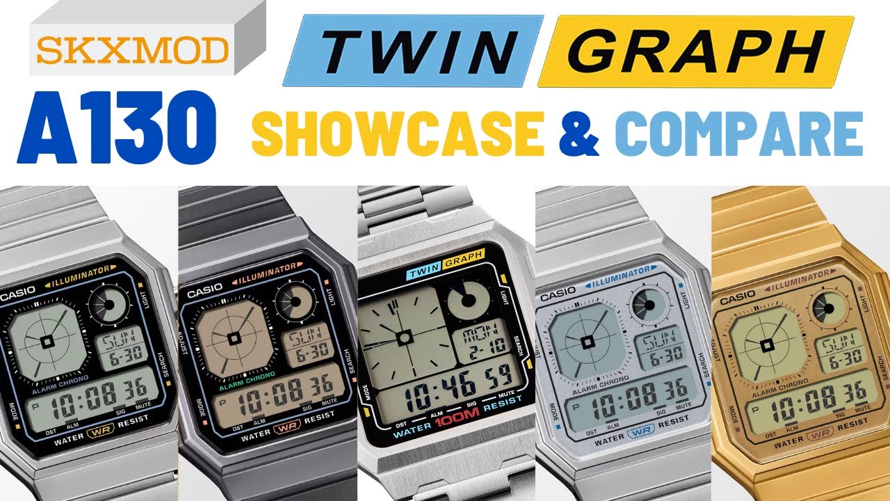 Casio A130 Series Showcase & Comparison | Modding Parts by SKXMOD