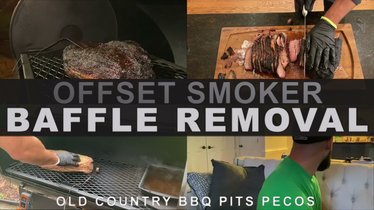 OFFSET BAFFLE REMOVAL & BRISKET COOK w/ Stack Extension | Old Country BBQ Pits Pecos