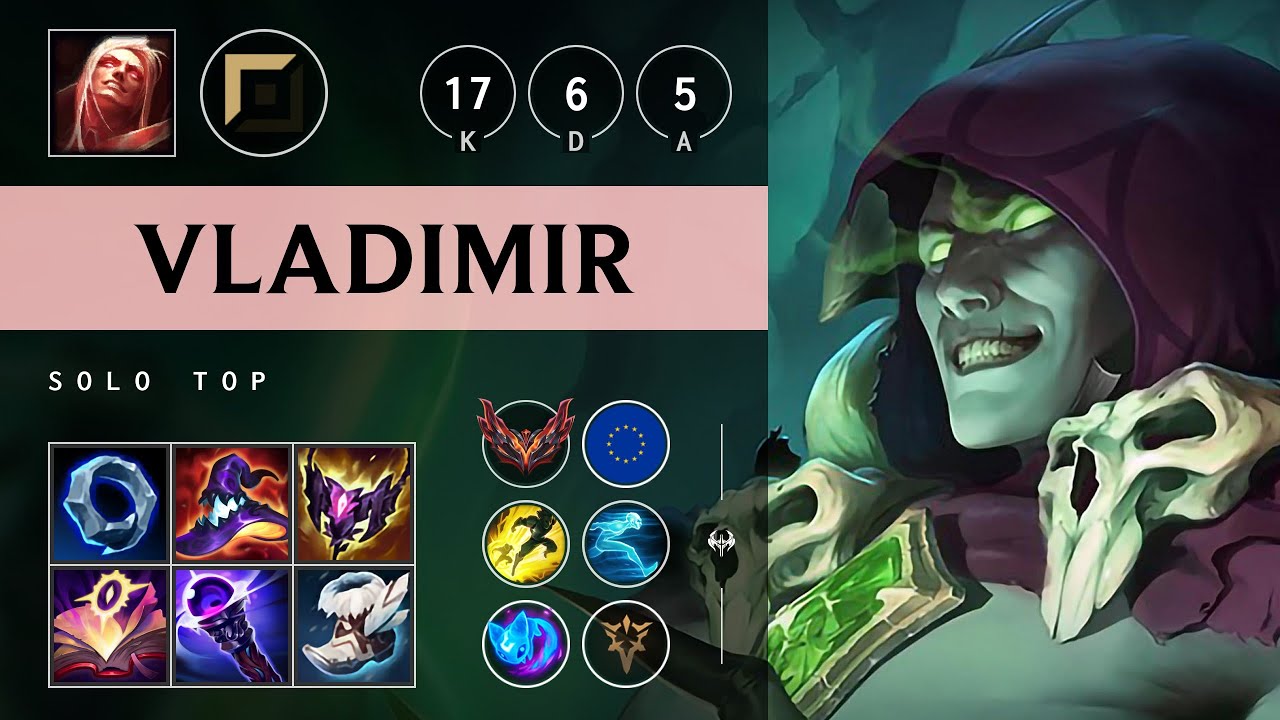 Vladimir Top vs Tryndamere: Triple Kill, Unstoppable - EUW Grandmaster Patch 14.23
