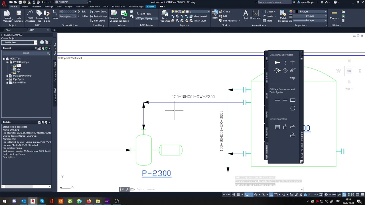 Plant 3D - P&ID Dual direction flow lines