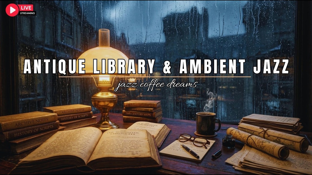 🔴 Study Music for Concentration 📚 Antique Library & Ambient Jazz for Focus