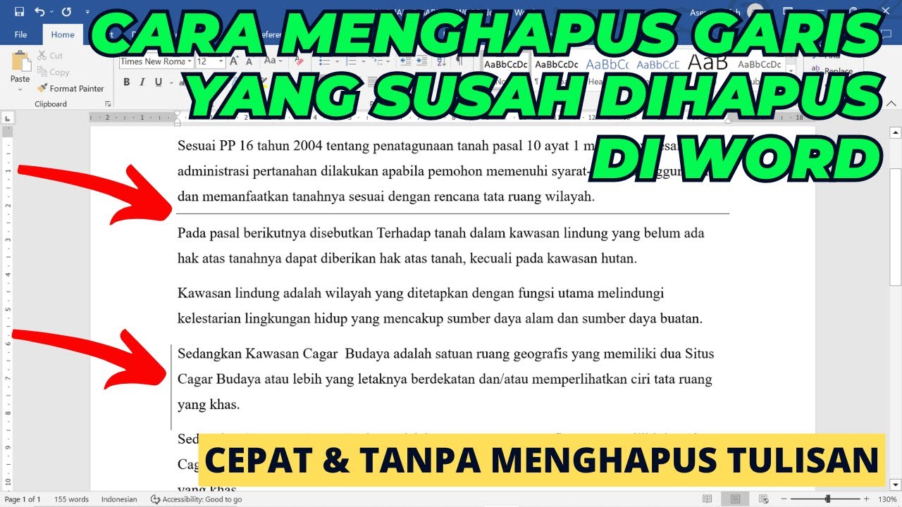 Cara Menghapus Garis di Word yang Susah Dihapus Baik Horizontal, Vertikal, Maupun Miring