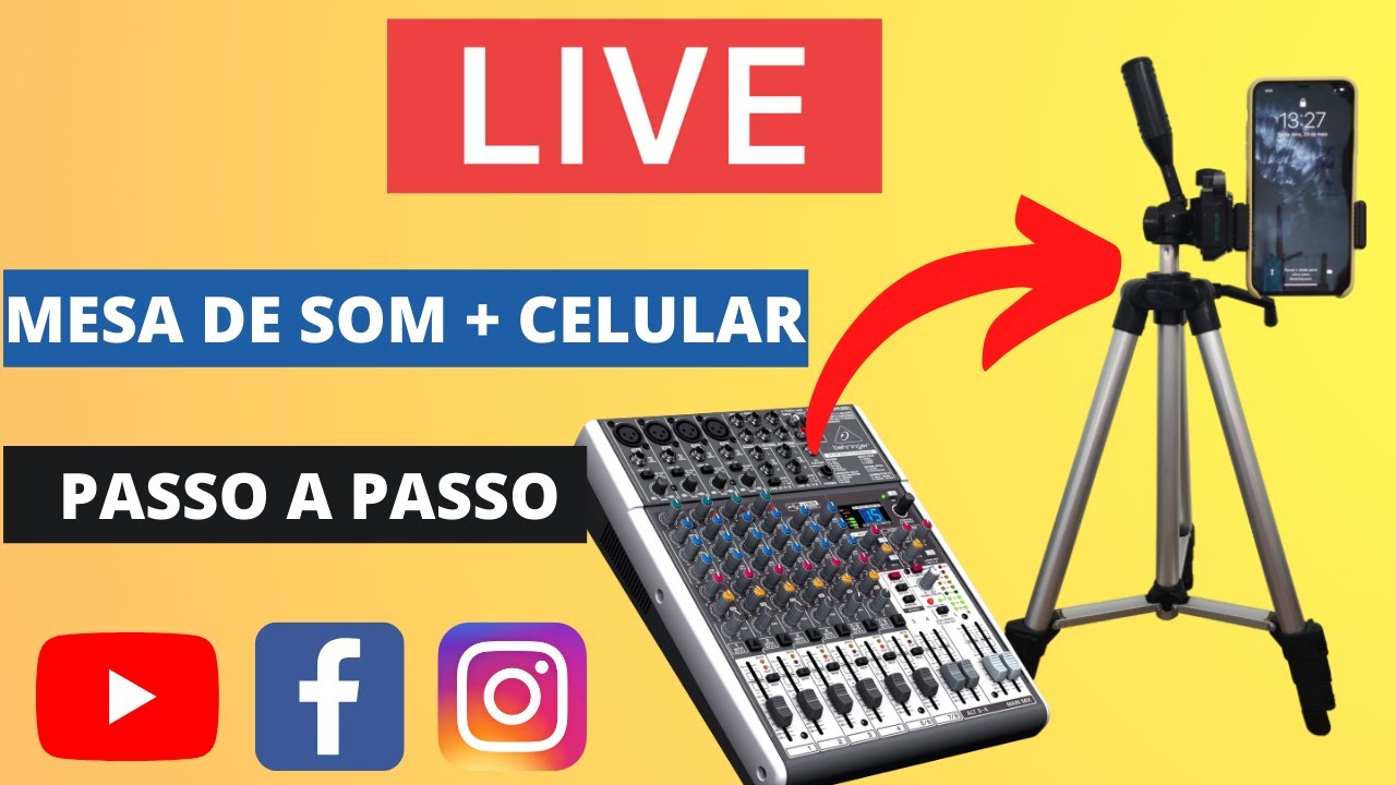 Live com celular e mesa de som 🟢 Live Com Qualidade