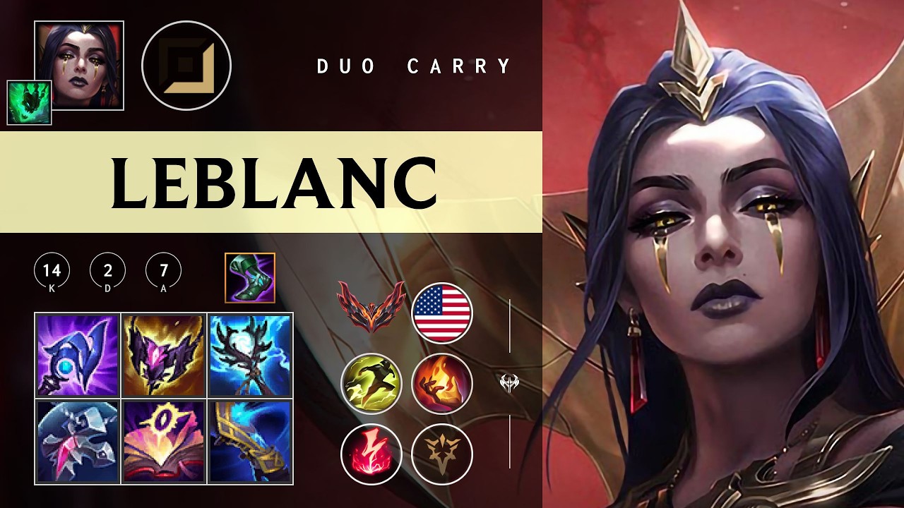 LeBlanc Carry vs Ezreal - NA Grandmaster Patch 26.03