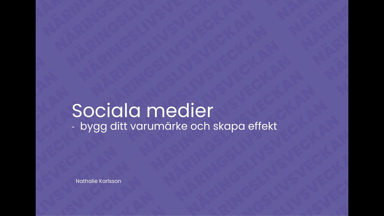 Webbinarium  Så optimerar du möjligheterna med sociala medier