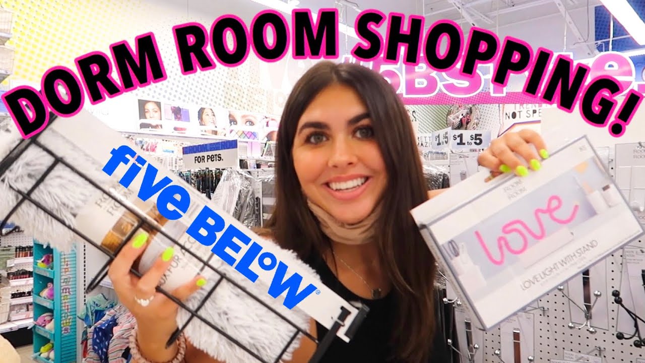 College DORM ROOM SHOPPING VLOG + HAUL! FIVE BELOW! | (dorm room essentials) BACK TO SCHOOL 2020!