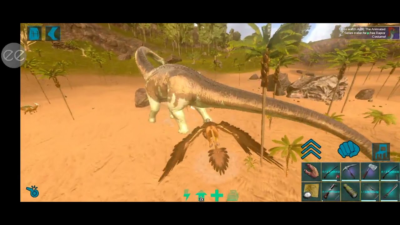 show my all dino in ark mobile kangaroo tame kar lea hai video ma nai kara 