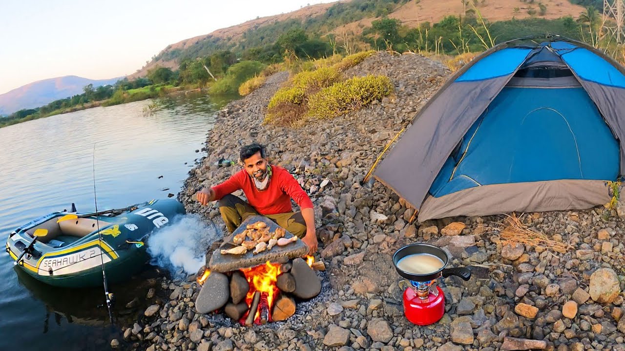 फिशिंग, कूकिंग, कॅम्पिंग आणि आपली नवीन बोट, fishing,cooking,camping and our new boat 