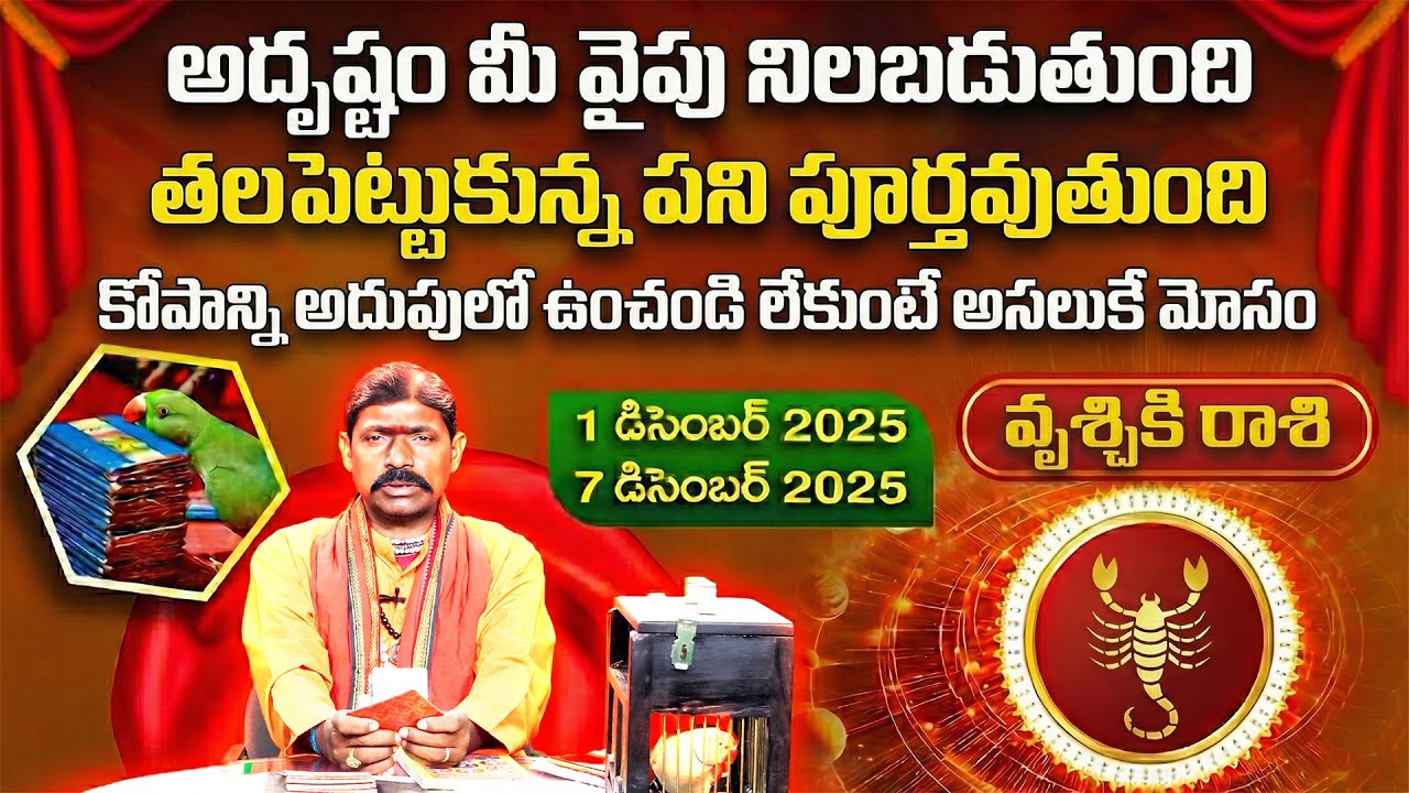 చిలక జోస్యం | Scorpio Dec 1-7 Weekly Horoscope | Parrot Astrology Predictions | Gopuram Telugu