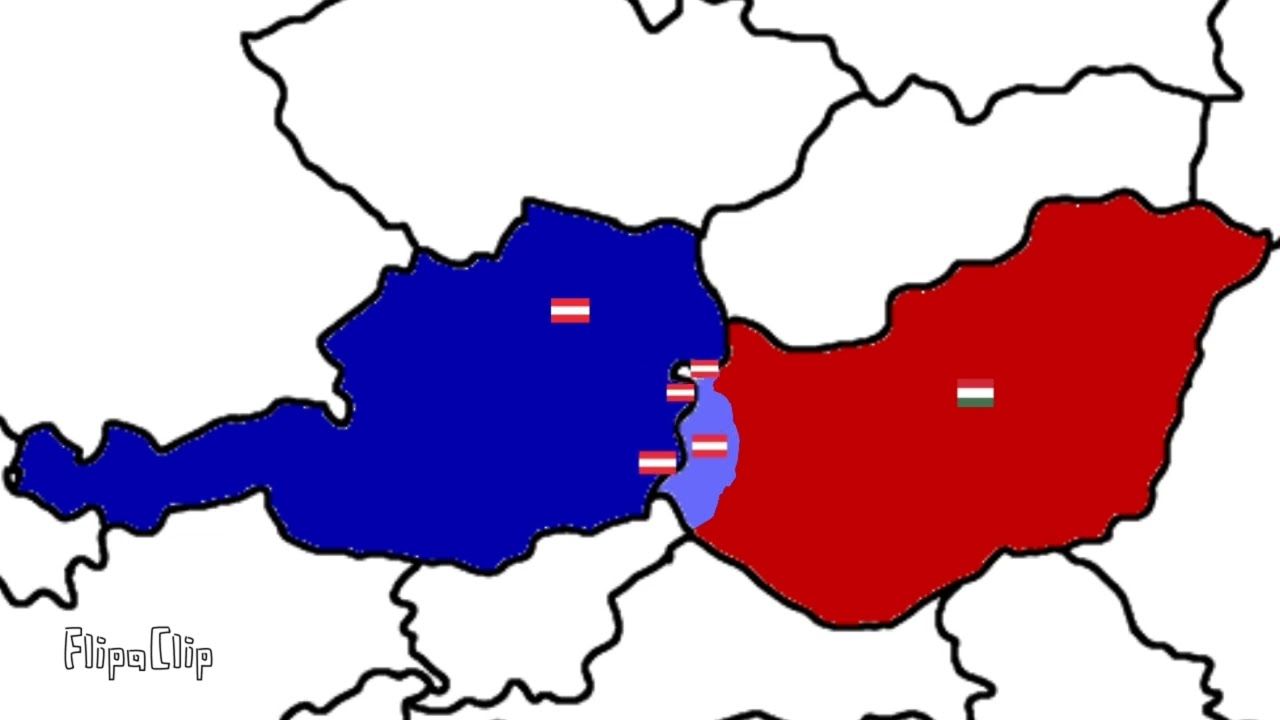 Austria vs Hungary flag animation