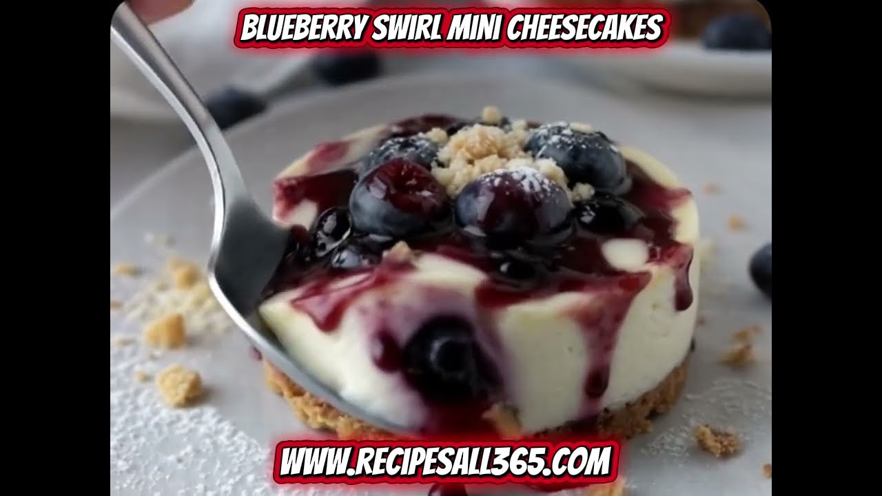 Blueberry Swirl Mini Cheesecakes