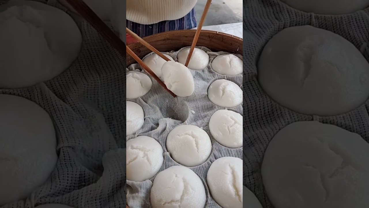 Steamed Rice Cakes perfect with hot coffee #asian #asianfood #asiantaste #shorts