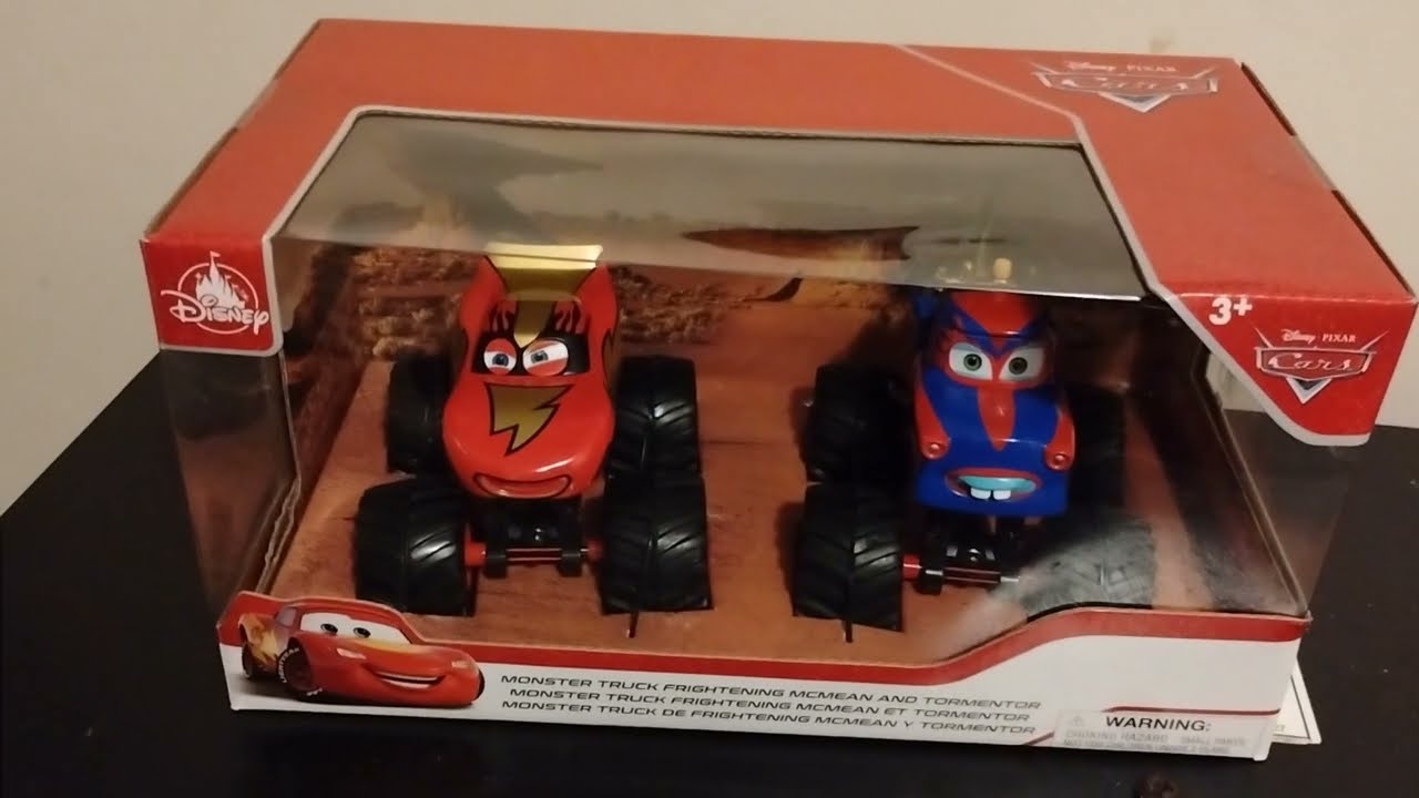 Mater and lightning McQueen two pack Disney store monster trucks 2025 review 