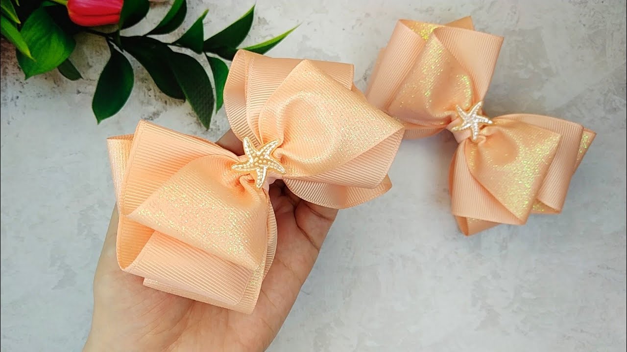 Как сделать бантики из ленты для волос - Бантик из ленты пошагово 🎀🎀🎀