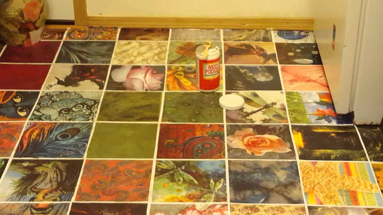 Decoupage on the kitchen floor part 2