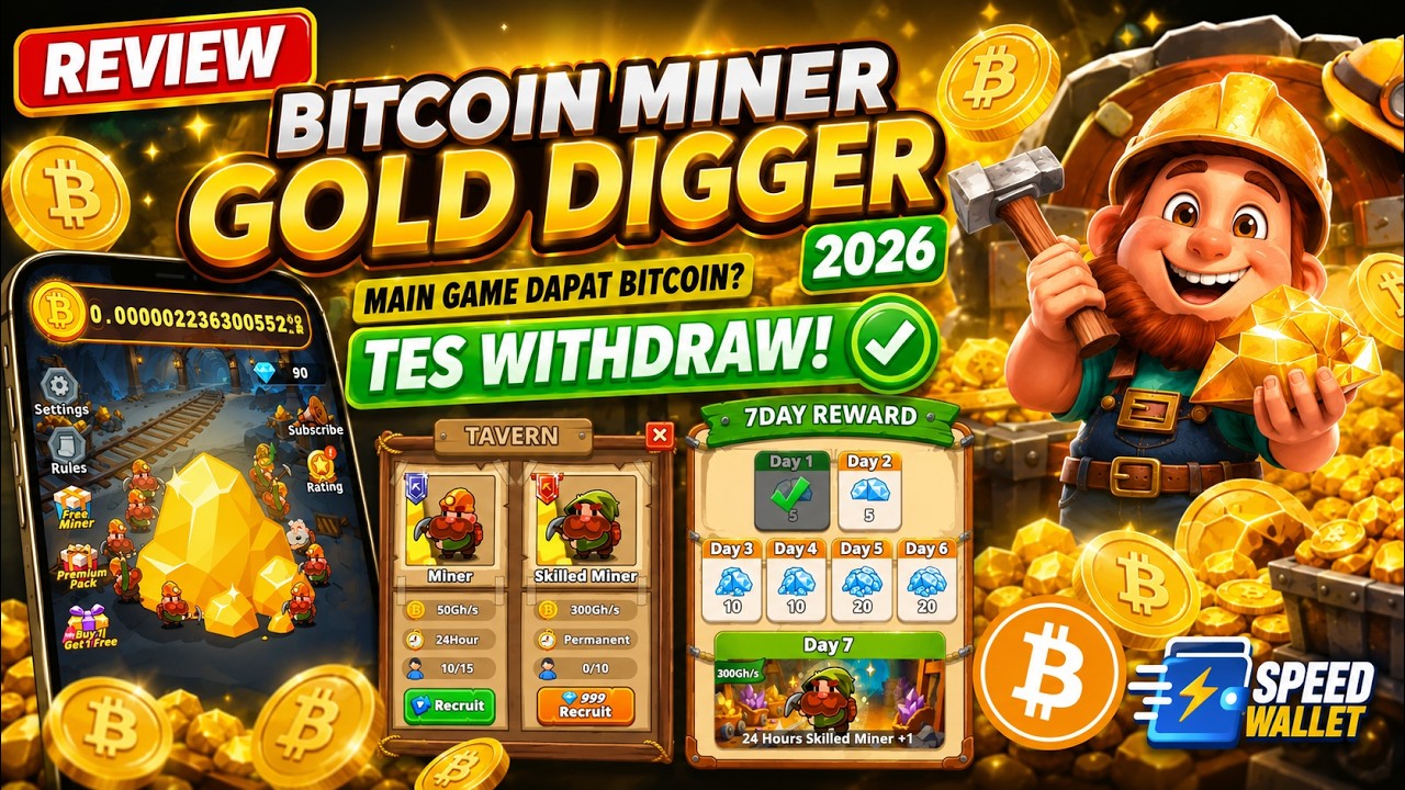 ✅️ Review Bitcoin Miner GOLD DIGGER 2026 | Main Game Dapat Bitcoin? Tes Withdraw!