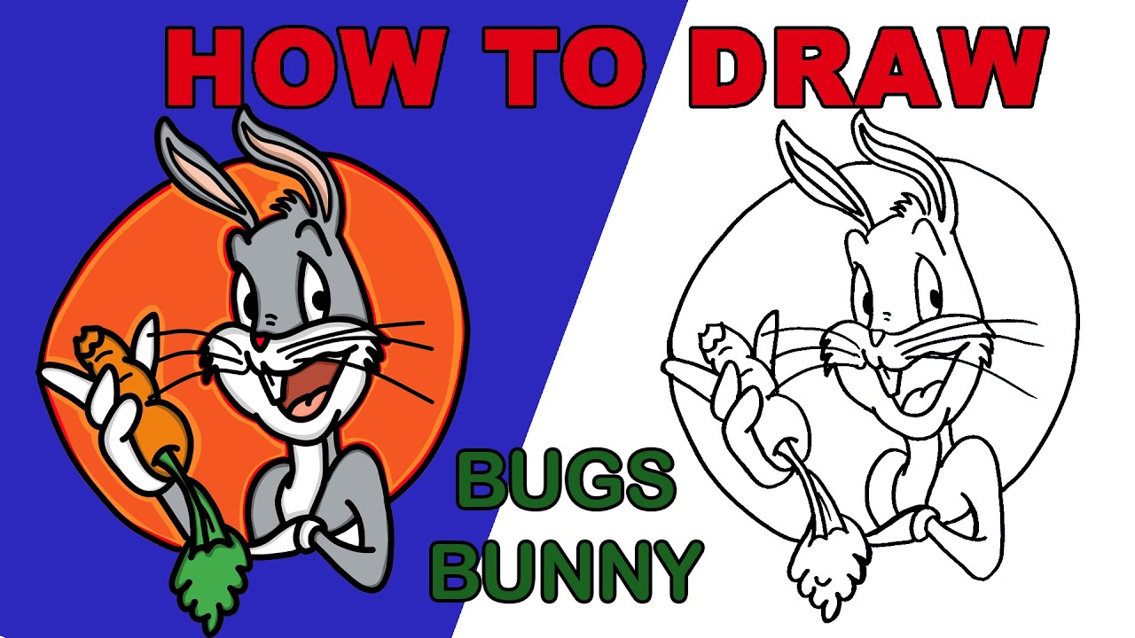 How to Draw Bugs Bunny Step by Step | Easy Cartoon Drawing Tutorial