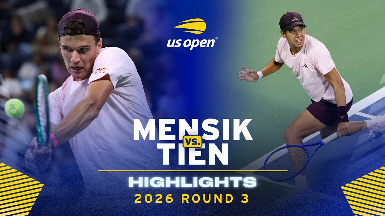 Jakub Mensik vs. Learner Tien Highlights | 2026 US Open Round 3