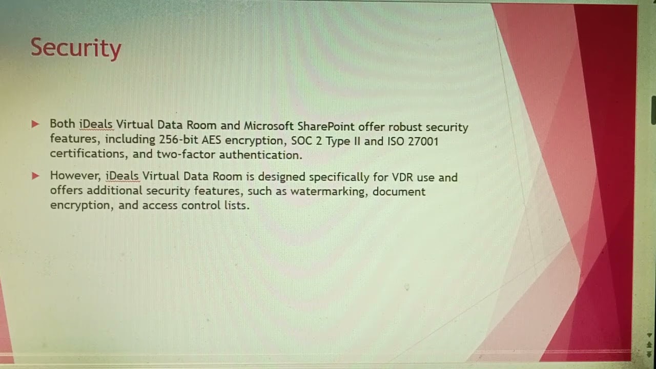 Ideals Virtual Data Room Vs Microsoft Sharepoint Comparison