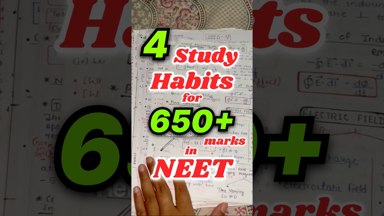 Want a 650+ Score⁉️ Follow These 4 Study Habits💯🔥 #neet #shorts