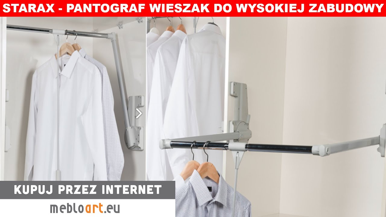 PANTOGRAF - WIESZAK DO WYSOKIEJ ZABUDOWY CZARNY, SZARY, BIAŁY, ANTRACYTOWY obciążenie15kg