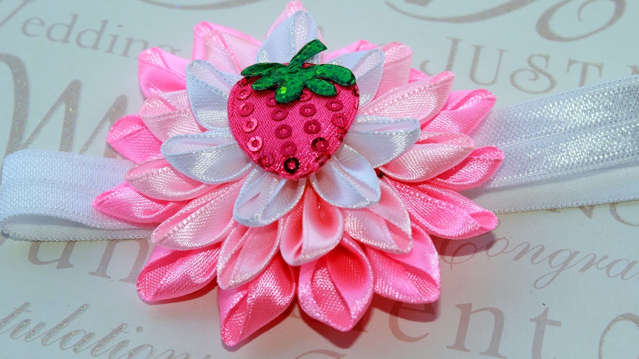 Мастер класс Цветок Канзаши / Kanzashi flowers