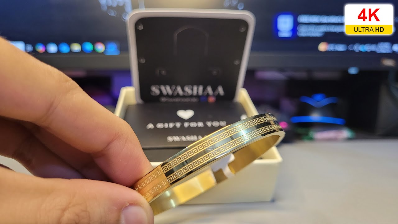 SWASHAA Miliano Men's Kada 18K Gold Plated | Unboxing | 4K