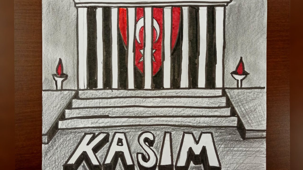 10 Kasım Resmi Nasıl Çizilir? 10 Kasım Atatürk'ü Anma Haftası Resmi Çizimi.