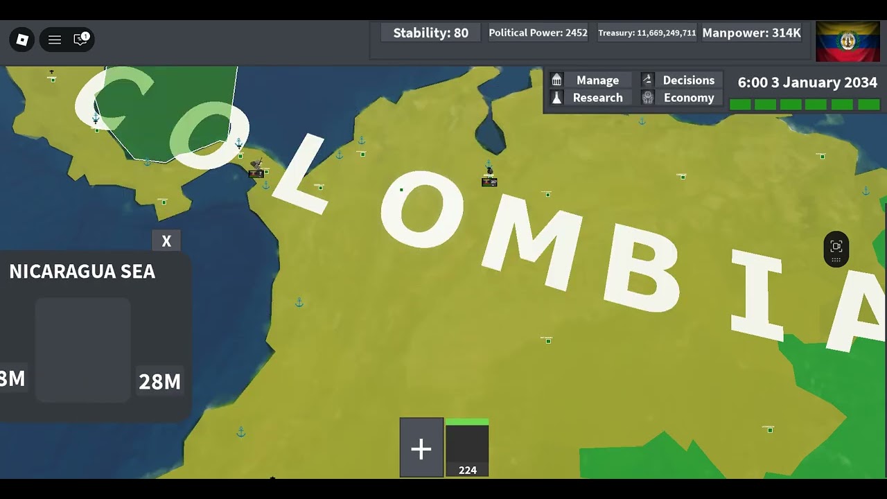 Using Colombia to completely unify the Western Hemisphere  in  Ultimate Victory 2