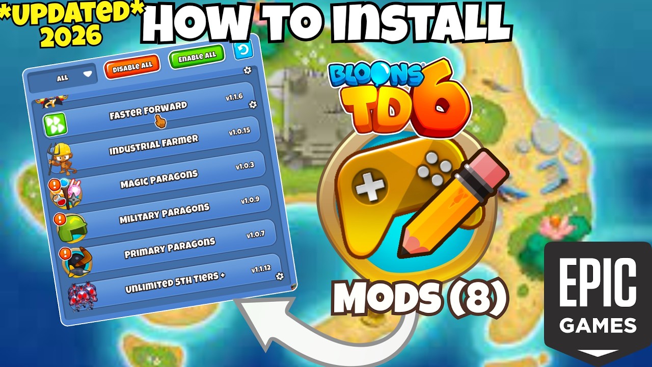 Как установить моды на Bloons TD 6 в Epic Games (ПРОСТОЙ гайд 2026)