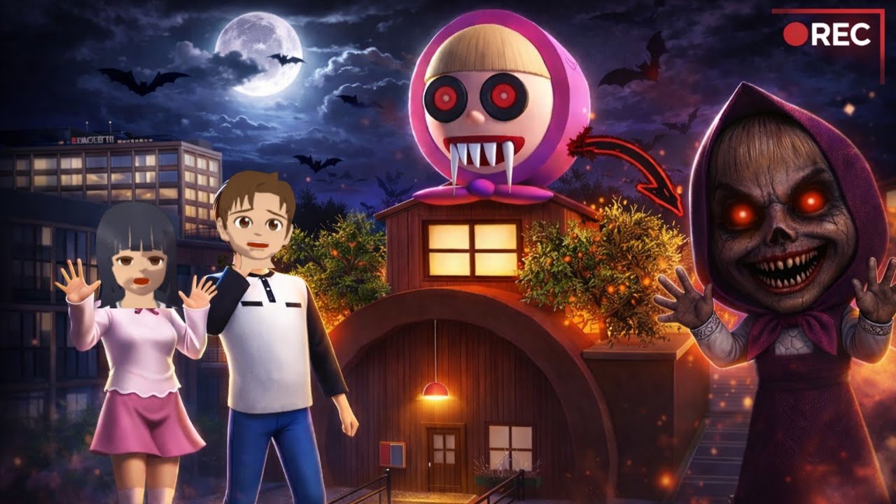 Yuta mio panicked  Seeing Masha Ghost house near home girl // sakura school simulator 👿👺