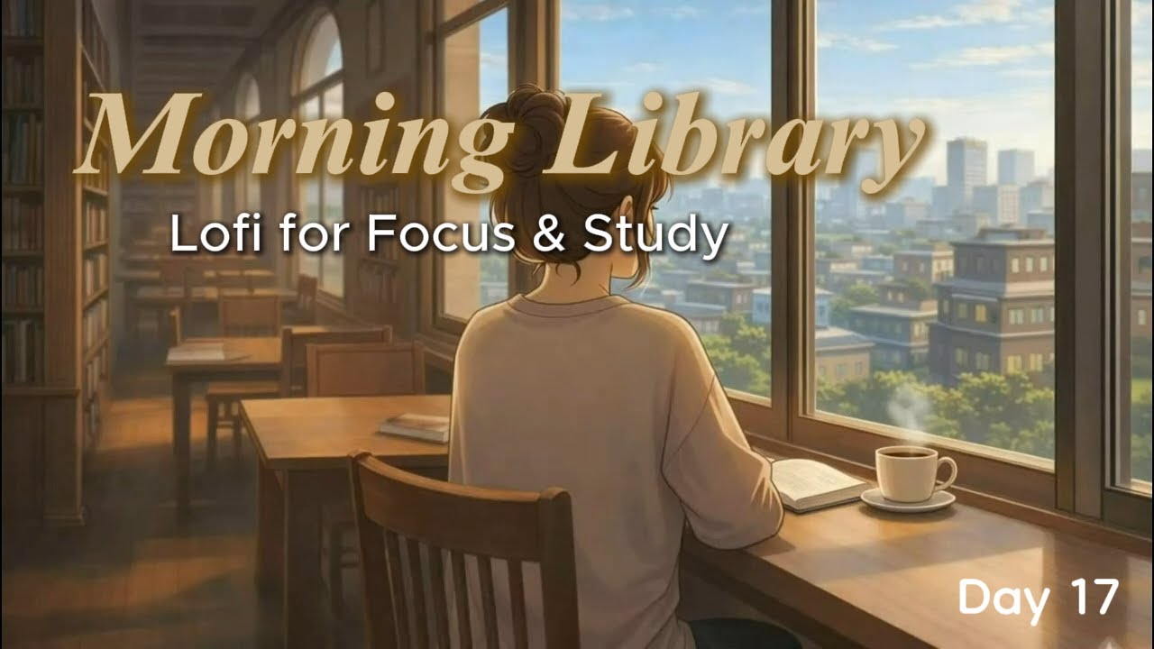 Morning Library ☀️ City View Lofi for Focus & Study (Day 17)