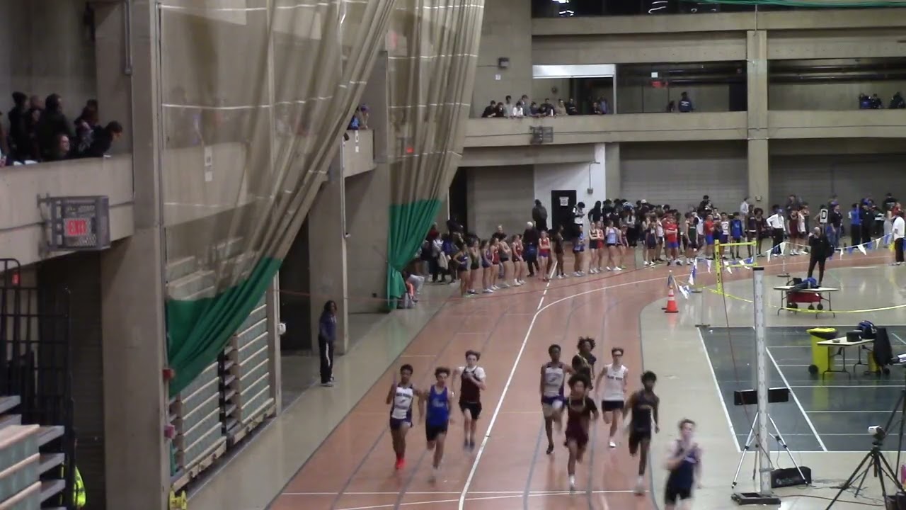 Suffern Invite 2026 Indoor - Finish Line Camera - 11 Girls 4x200 + Boys 4x400 into Girls 4x400