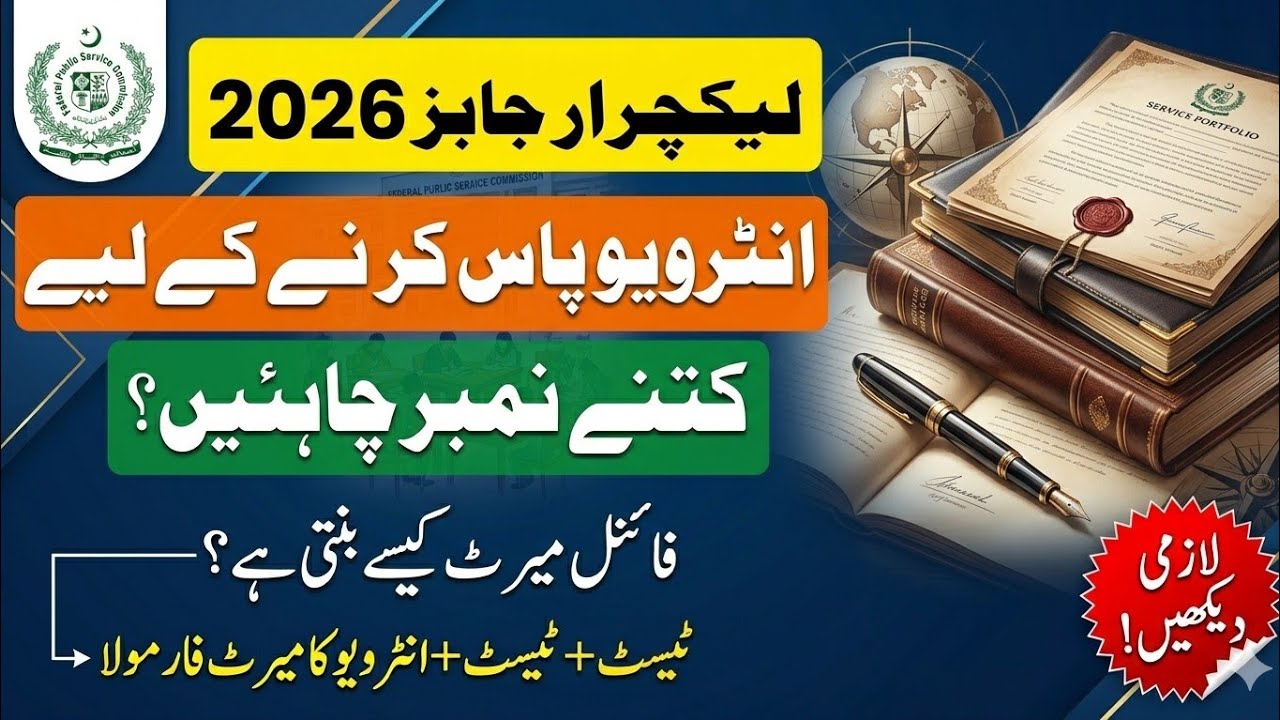 FPSC Lecturer Merit Calculation Formula 2026 | Interview Selection Criteria | Cut off marks 