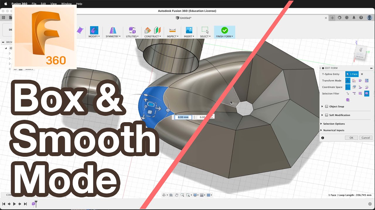 Switch from Box Mode to Smooth Mode Fusion 360 Tutorial