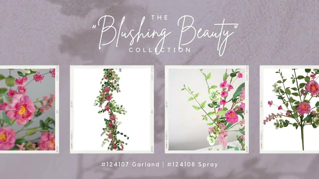 Blushing Beauty: Elegant Artificial Camellia Garlands & Sprays for Weddings & Decor
