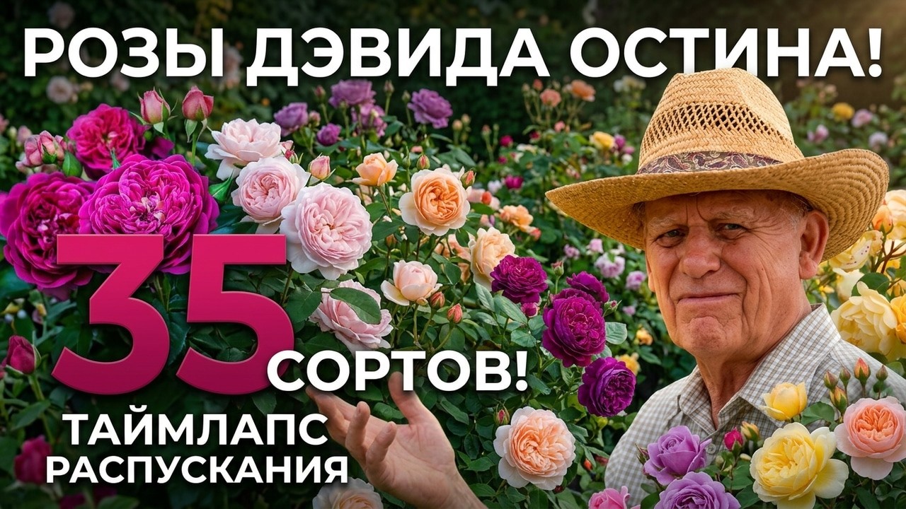 Розы Дэвида Остина распускаются! Таймлапс 35 сортов.