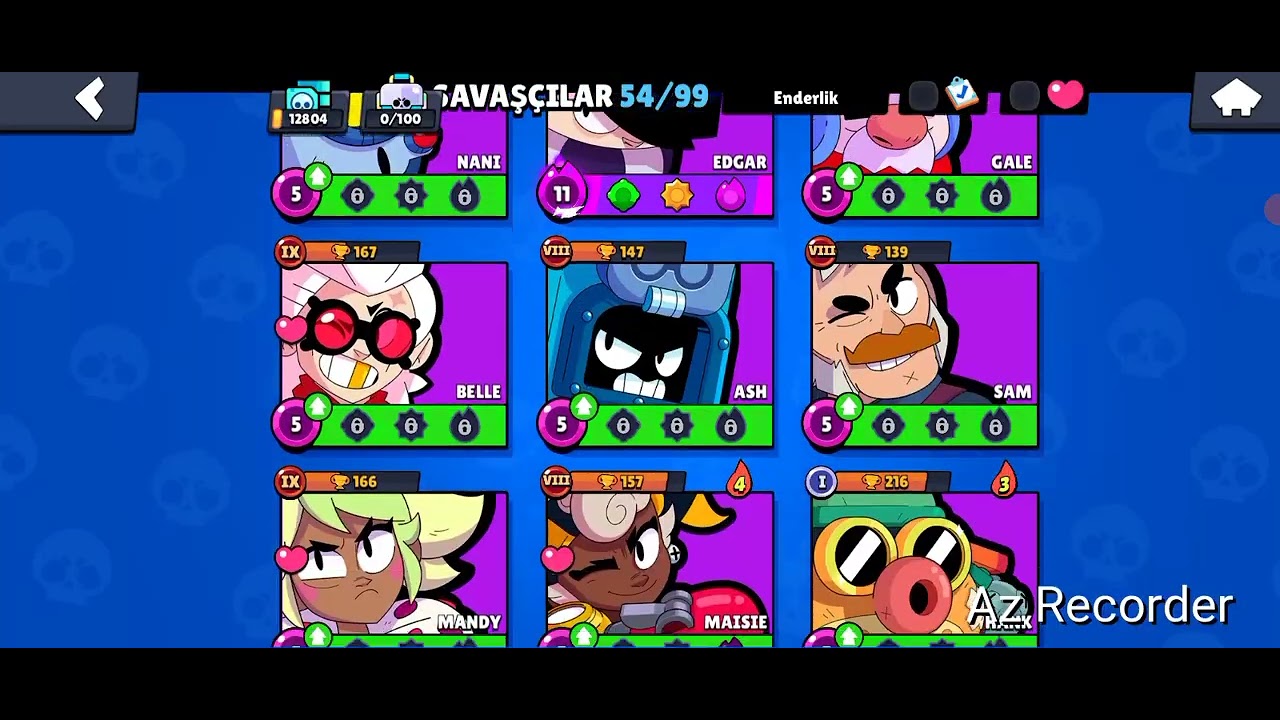 Brawl stars karakterlerimi gösteriyorum