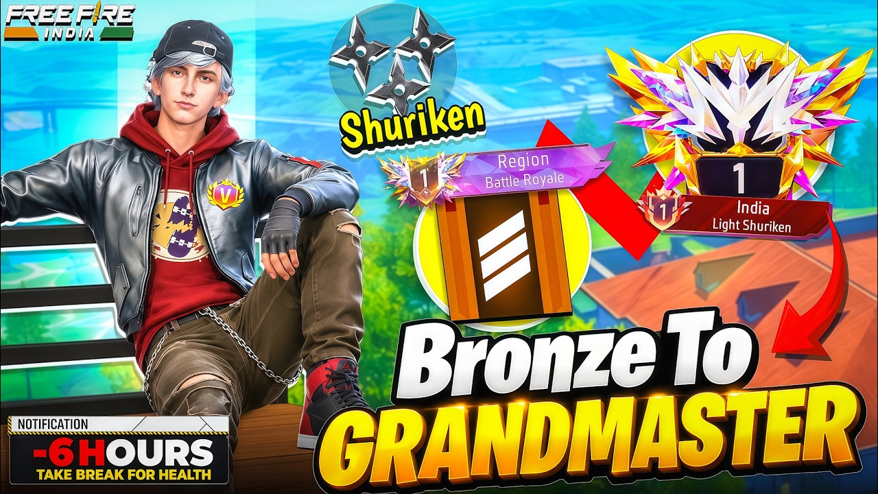 Bronze To Grandmaster 🔥 In New ID | No Gun Skin Challenge | Pushing For Weapon Title 🔫 Ep-2