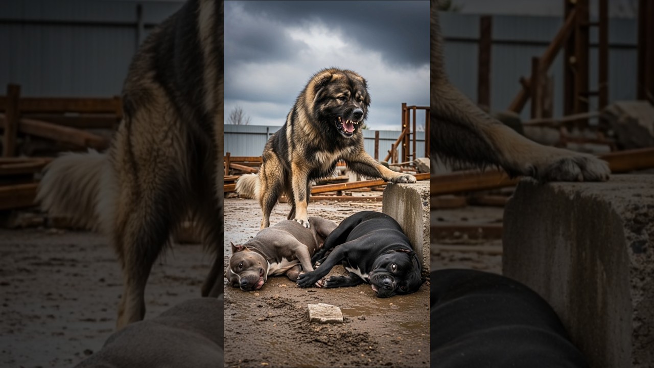 Caucasian Shepherd vs. Strongest Dog Breeds (2 vs 1 Battle for Dominance) #shorts #dogs
