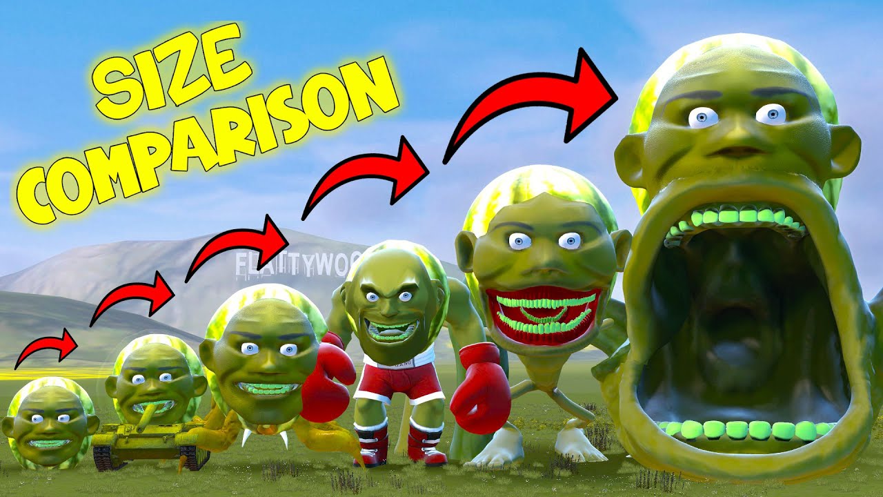 SIZE COMPARISON OF ALL THE NEWEST VERSIONS OF LIN GANG MELON! - Garry's Mod