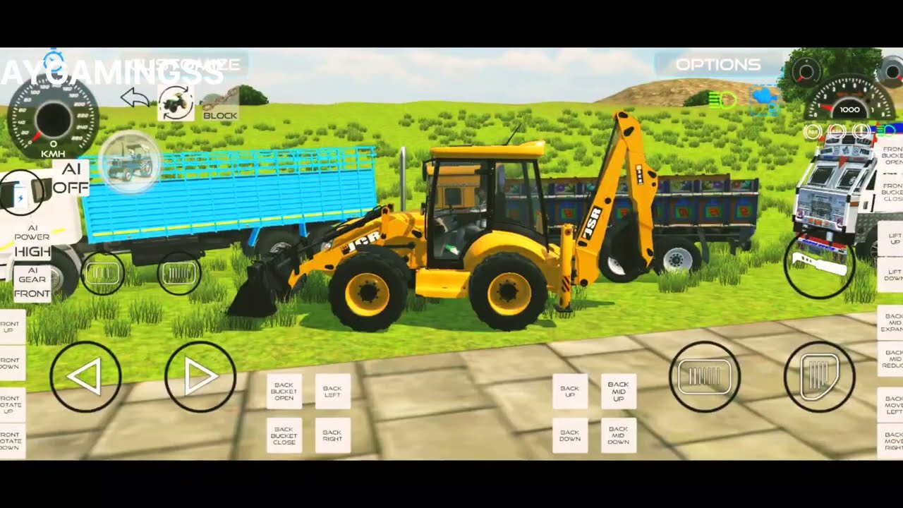 🔴Drive JCB and Uploading🪨🏗️stone From Dumper 🌋Truck in Game #truck #jcb #tractor #dumper #games 0547