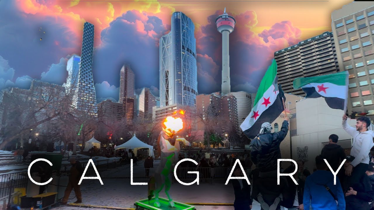 Calgary Walking Tour: Olympic Plaza Christmas Magic & Syrian Independence Celebration! 🇸🇾
