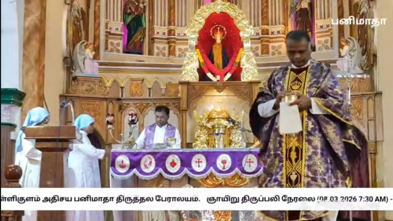 ஞாயிறு திருப்பலி நேரலை (08.03.2026 7:30 AM) - தெற்கு கள்ளிகுளம் அதிசய பனிமாதா திருத்தல பேராலயம்.