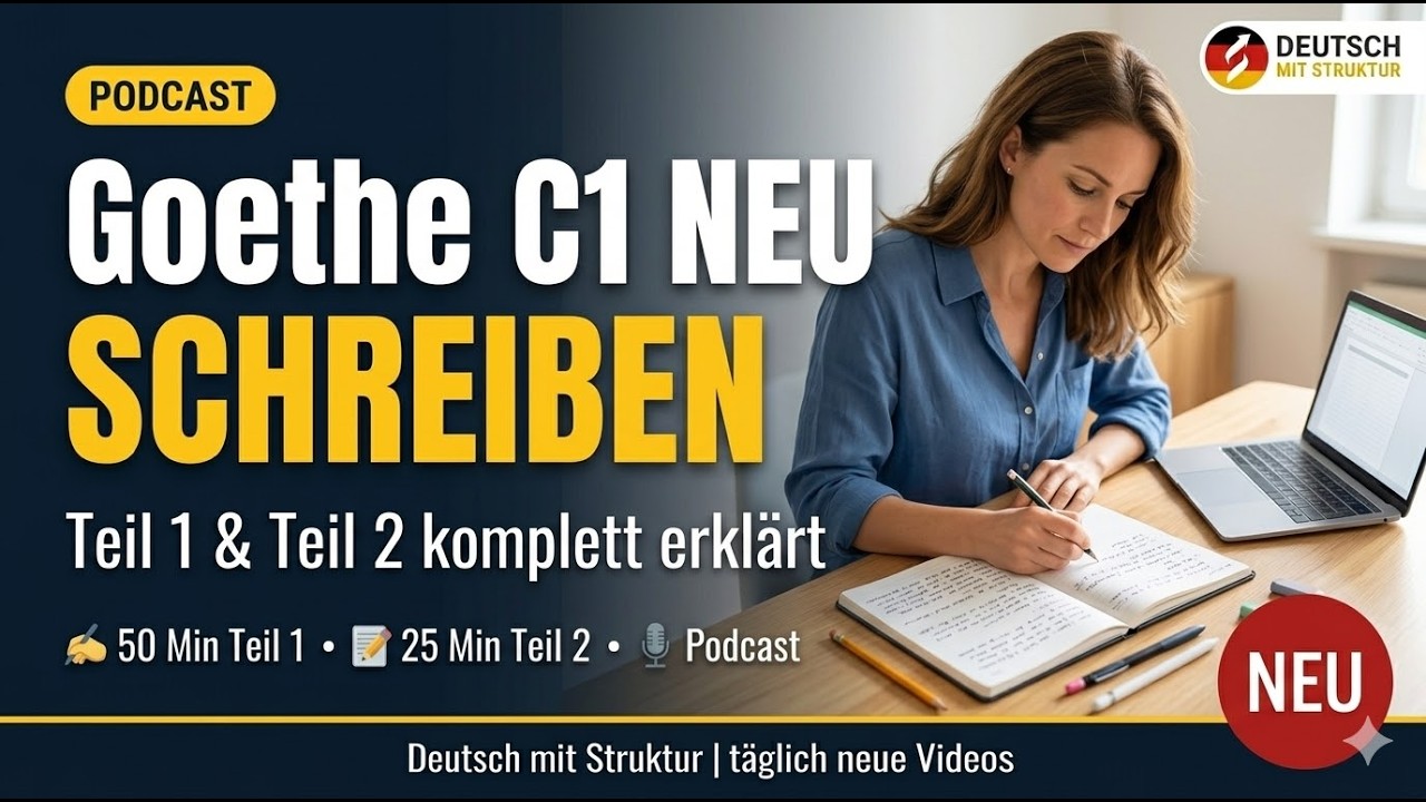 Goethe C1 NEU Schreiben komplett – 230 & 120 Wörter | Tipps Redemittel Musterlösung #goethec1