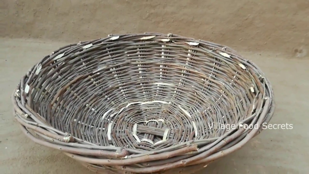 Primitive Technology Basket | Woven Twig Basket | Village Food Secrets