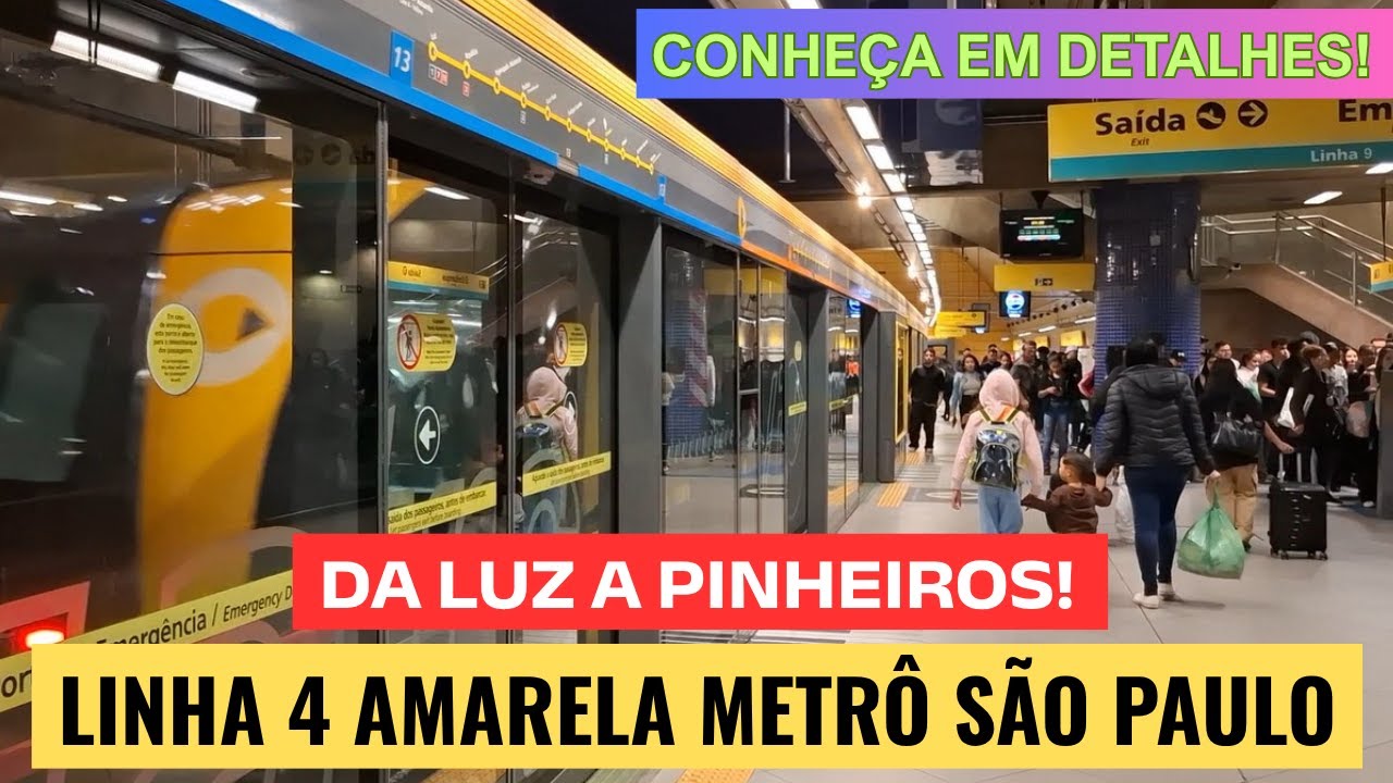 Andamos no Metrô de SP: Linha 4 Amarela entre Estações Luz e Pinheiros, veja em detalhes!